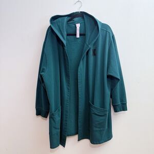 Savage X Fenty Hunter Green Showgirl Graphic Robe Womens XS/S Missing Belt